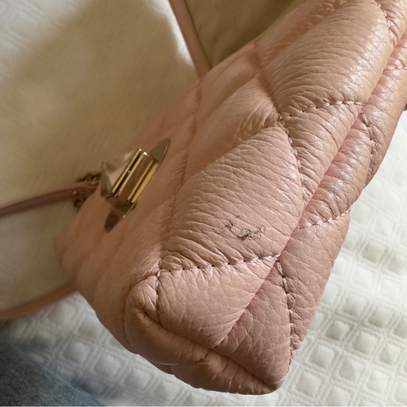 Kate Spade Quilted Pink Leather Crossbody Bag Gold Hardware (2014) - Well Used - Picture 12 of 12
